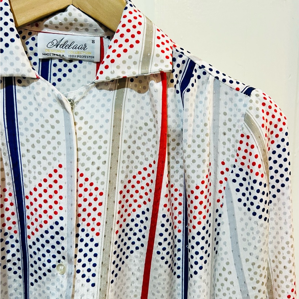 Vintage | Adelaar Polka Dot Striped Shirt